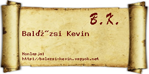 Balázsi Kevin névjegykártya
