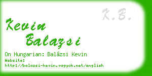 kevin balazsi business card